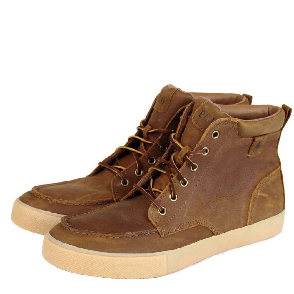 Polo Ralph Lauren Tedd Leather High Top Sneakers Men's US 10D